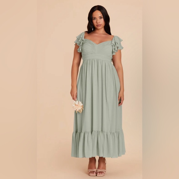 EUC Birdy Grey Michelle Chiffon Dress in Sage - Picture 5 of 7